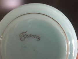 Pair of Portieux Vallerysthal Vases, Milky White w/Gold Trim & Stars. Marked France on the bottom. (6" x 3")