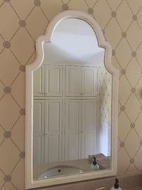 Pair of Arched Distressd Cream Mirrors (25" x 44")
