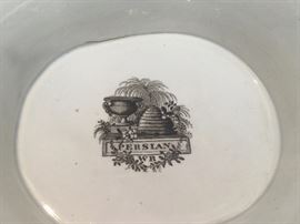 Antique Brown & White China Tureen