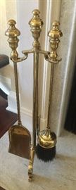 Brass 4-Piece Fireplace Tool Set