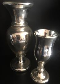 2 Mercury Glass Vases