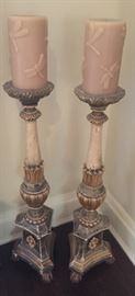 Pair of Decorative Handpainted Candlesticks