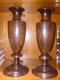 Pair of Wood Candlesticks