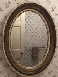 Oval Wood Framed Mirror