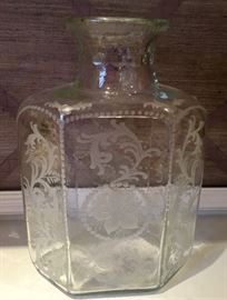 Etched Glass Vase