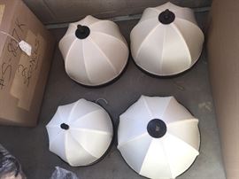4 White Silk Flush Mounted Light Fixtures