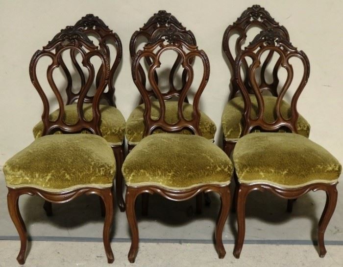 Fancy rosewood set of Victorian chairs
