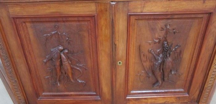 Carved detail on doors