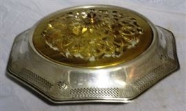 Sterling silver bowl w/ frog