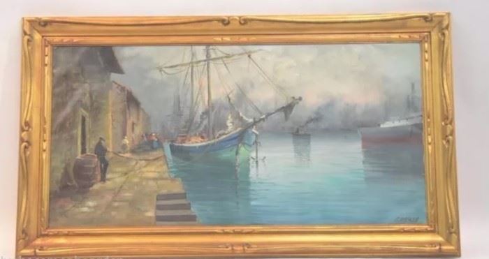 Antique artist signed oil on canvas