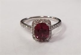 Platinum pink sapphire & diamond