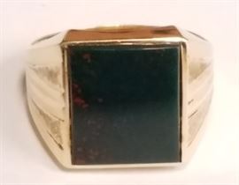 10K Blood stone ring