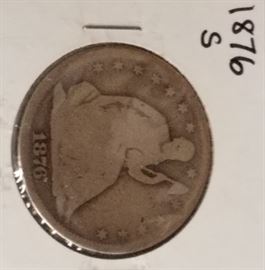 1876 S Seated half dollar