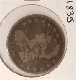 1835 Bust half silver coin