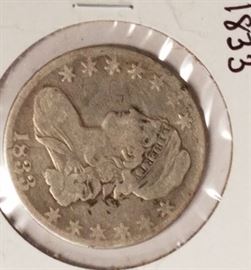 1833 Bust half silver coin