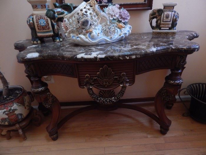 Lovely entry table with marble top