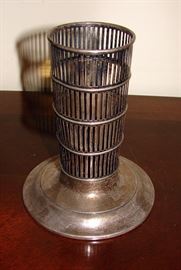 Sterling silver glass vase holder