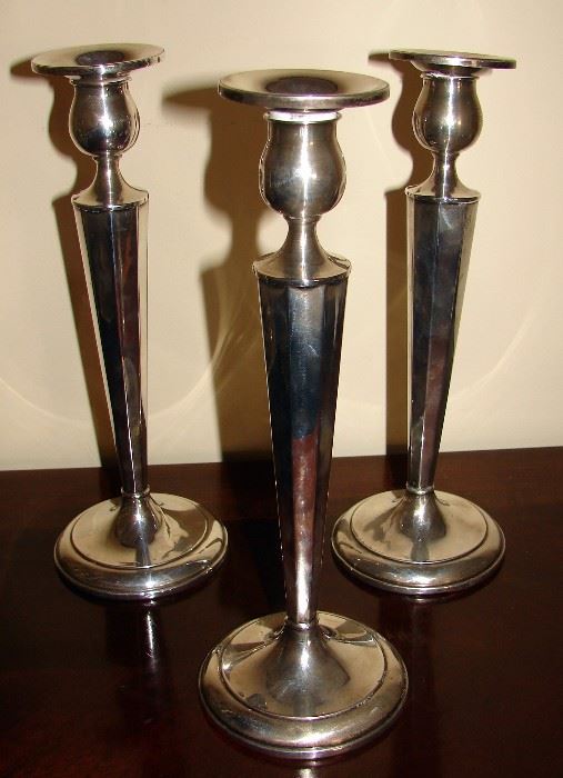Sterling silver candlestick holders (marked)