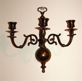 Brass candle wall sconce (set of two)