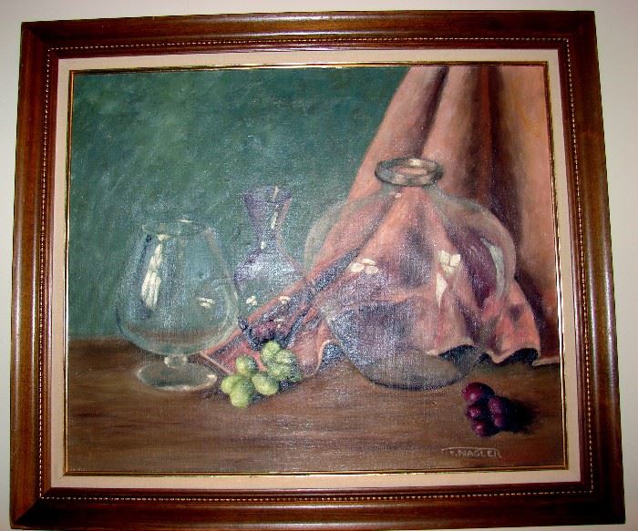 T. Hagler glass figures oil painting