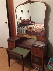 1030’s Art Deco Waterfall Dressing table and bench