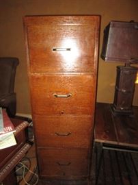 Antique oak file cabinet