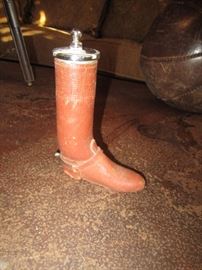 Antique leather riding boot lighter