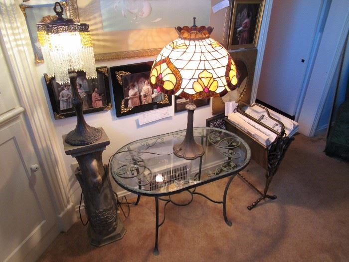 Art Deco, Tiffany-Style Glass Shade Lamps, Crystal Prism Lamps, Art Nouveau Magazine Rack....something beautiful in every nook and cranny.