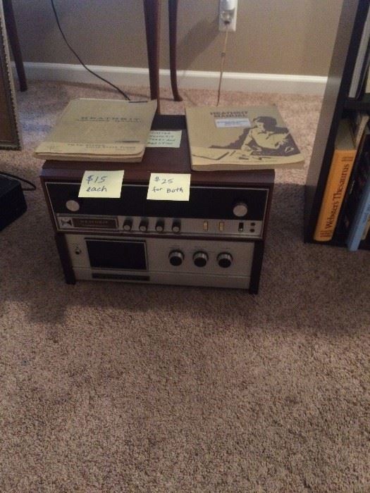 Vintage HeathKit AM/FM tuner and HeathKit Integrated Stereo Amp with original assembly/owner manuals