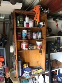 Solvents, lubricants, paints & misc. garage crap..  :-)