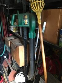 Blower and misc. gardeners tools.