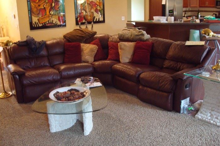 Thomasville leather sectional sofa.