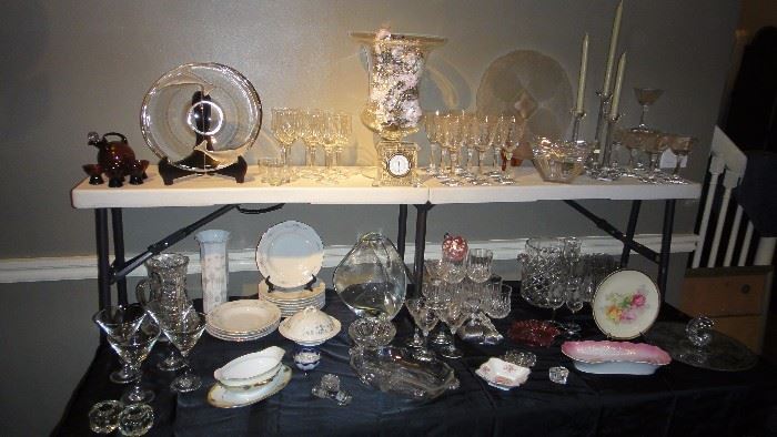 Glassware, china, crystal, stemware, 