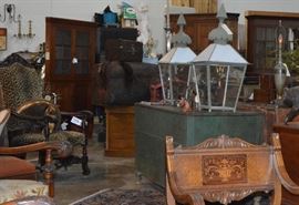 Some of our furniture and lanterns.