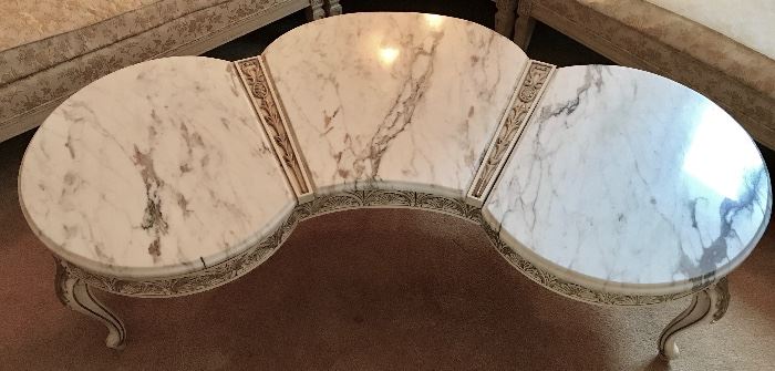 Top View of Coffee Table (Three Sections of Marble)