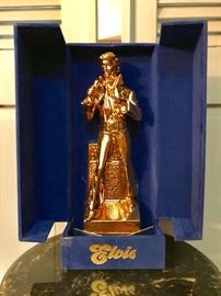 Goldplated Elvis Decanter with Paperwork & Original Box