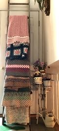 Blankets, Blanket Ladder, Plant Stand & More