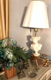 Brassware, Bust Lamp & More