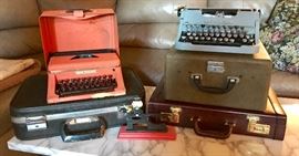 Tom Thumb Typewriter, Childs Suitcase, Underwood typewriter, Briefcase & Reproduction Walnut Cracker