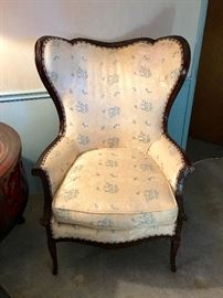 Handsome Antique High Back Winged Arm Chair