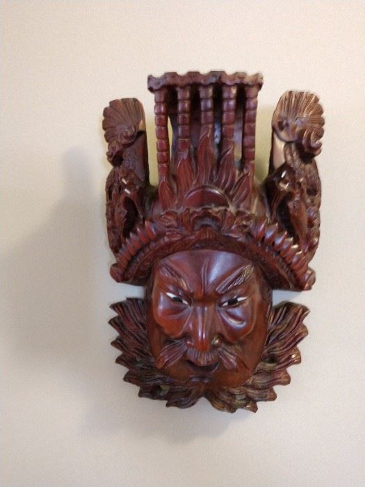 Asian carved wood mask
