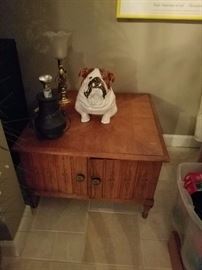 Ceramic large Bulldog and table