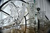 Crystal cornucopias and Fostoria American