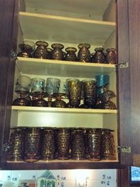vintage amber glassware 