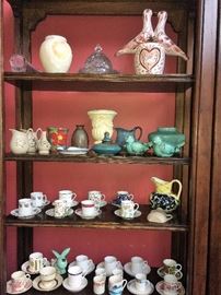 pottery     collection of tea cups 