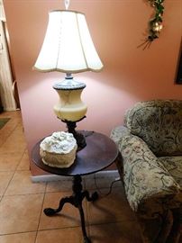 Lamps, Antique  Claw Foot Table