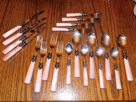 Pink Rose Handled Silverware