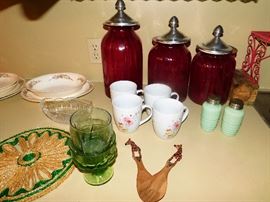 Red Kitchen Canisters