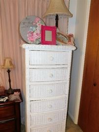 Tall Wicker Chest of Drawers