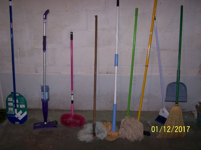 misc. Cleaning Mops, Brushes & Broom, in Basement